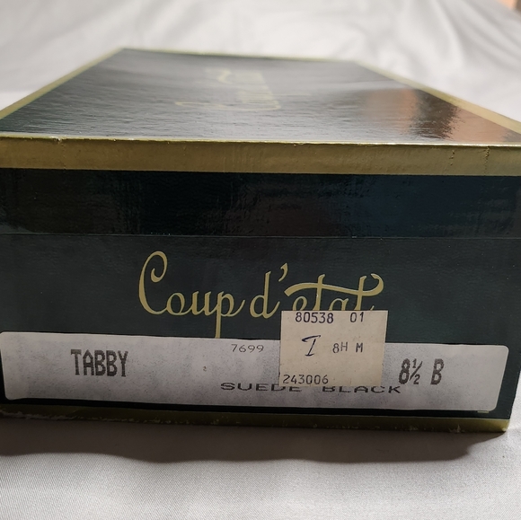 Coup d' etat Vintage Leather Black Suede Pumps w/Jeweled Eyed Leopards Size 8.5 - Picture 3 of 9